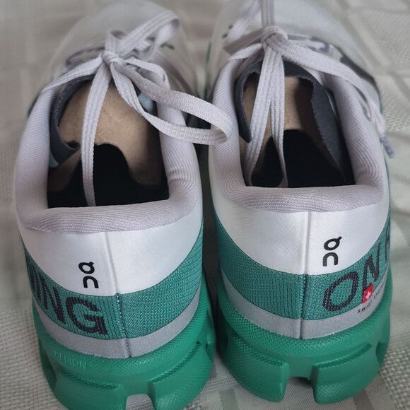 On Running Women's Cloudmonster Hyper Sneakers - White and Green - Picture 15 of 16